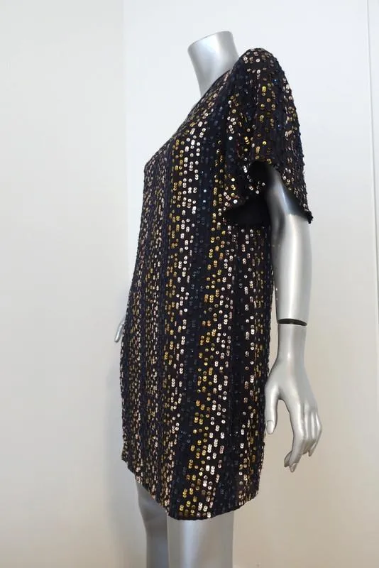 Velvet by Graham & Spencer Vivi Sequin Dress Multi Size Small Short Sleeve Mini