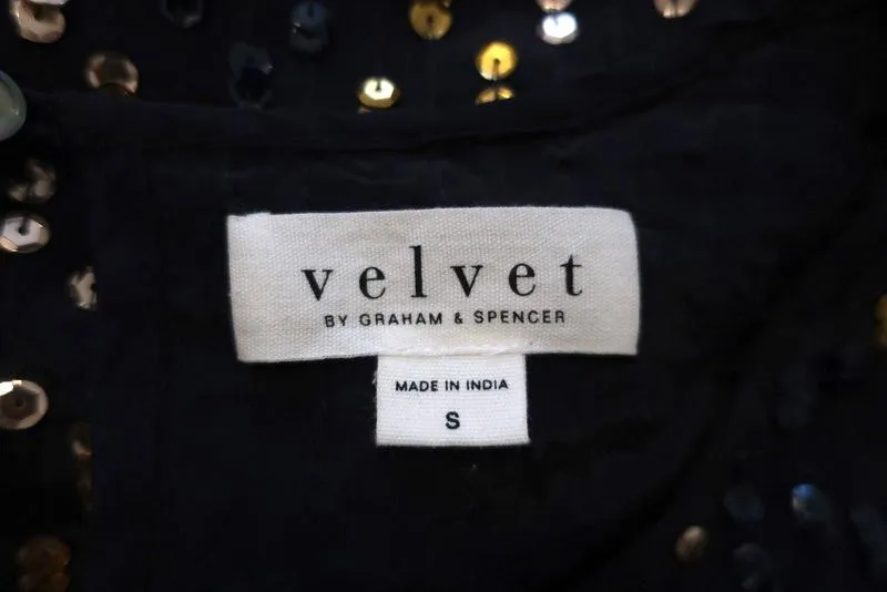 Velvet by Graham & Spencer Vivi Sequin Dress Multi Size Small Short Sleeve Mini