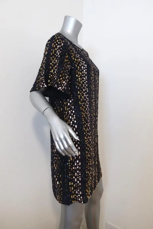 Velvet by Graham & Spencer Vivi Sequin Dress Multi Size Small Short Sleeve Mini