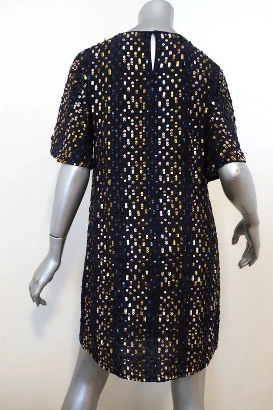 Velvet by Graham & Spencer Vivi Sequin Dress Multi Size Small Short Sleeve Mini