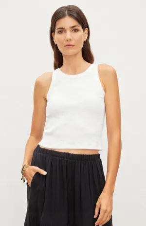 Velvet Harla Cotton Rib Tank - White