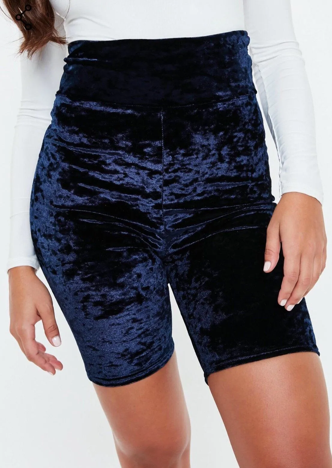 Velvet High Waist Cycling Shorts