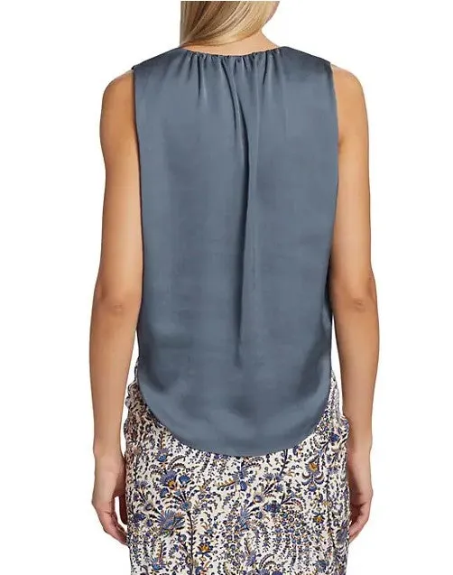 Veronica Beard Rahi Crepe Top - Lagoon Blue