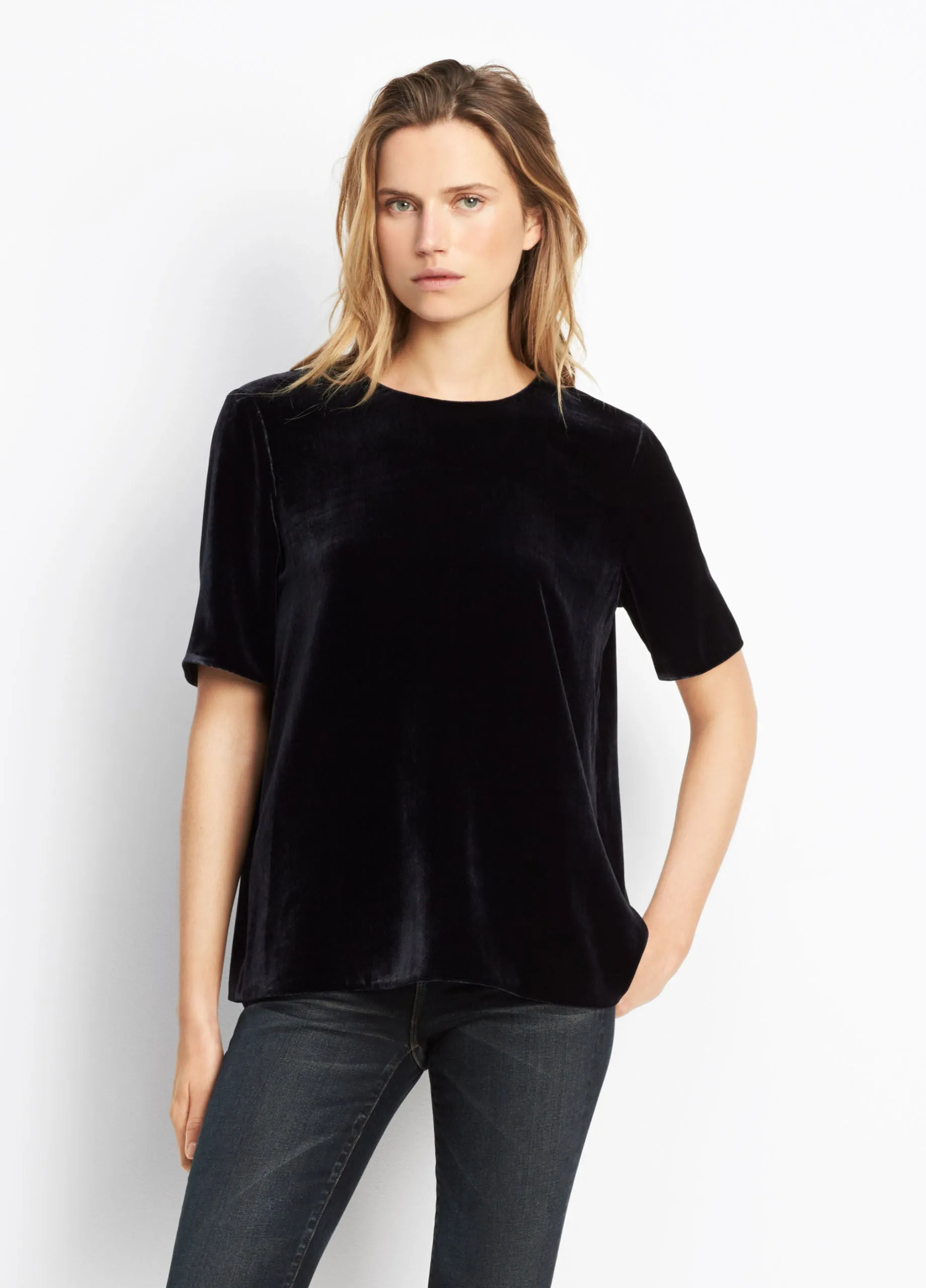 Vince Coastal Blue Velvet Tee