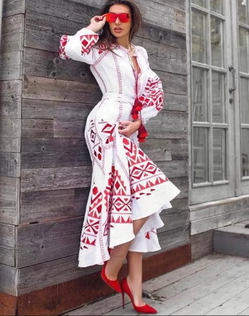 White embroidered dress