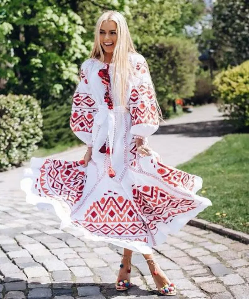 White embroidered dress