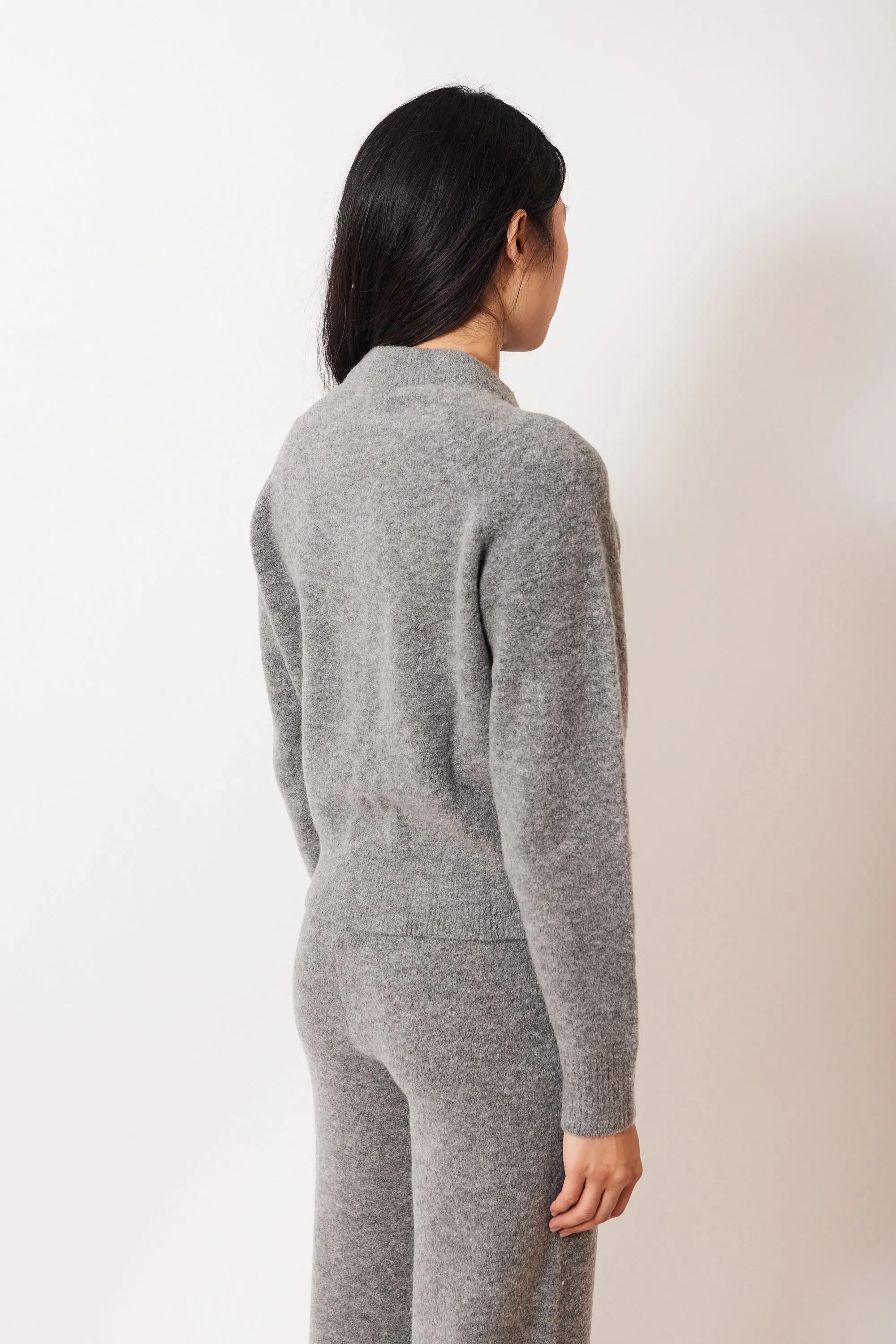 White   Warren Boucle Cashmere Blend Sweatshirt