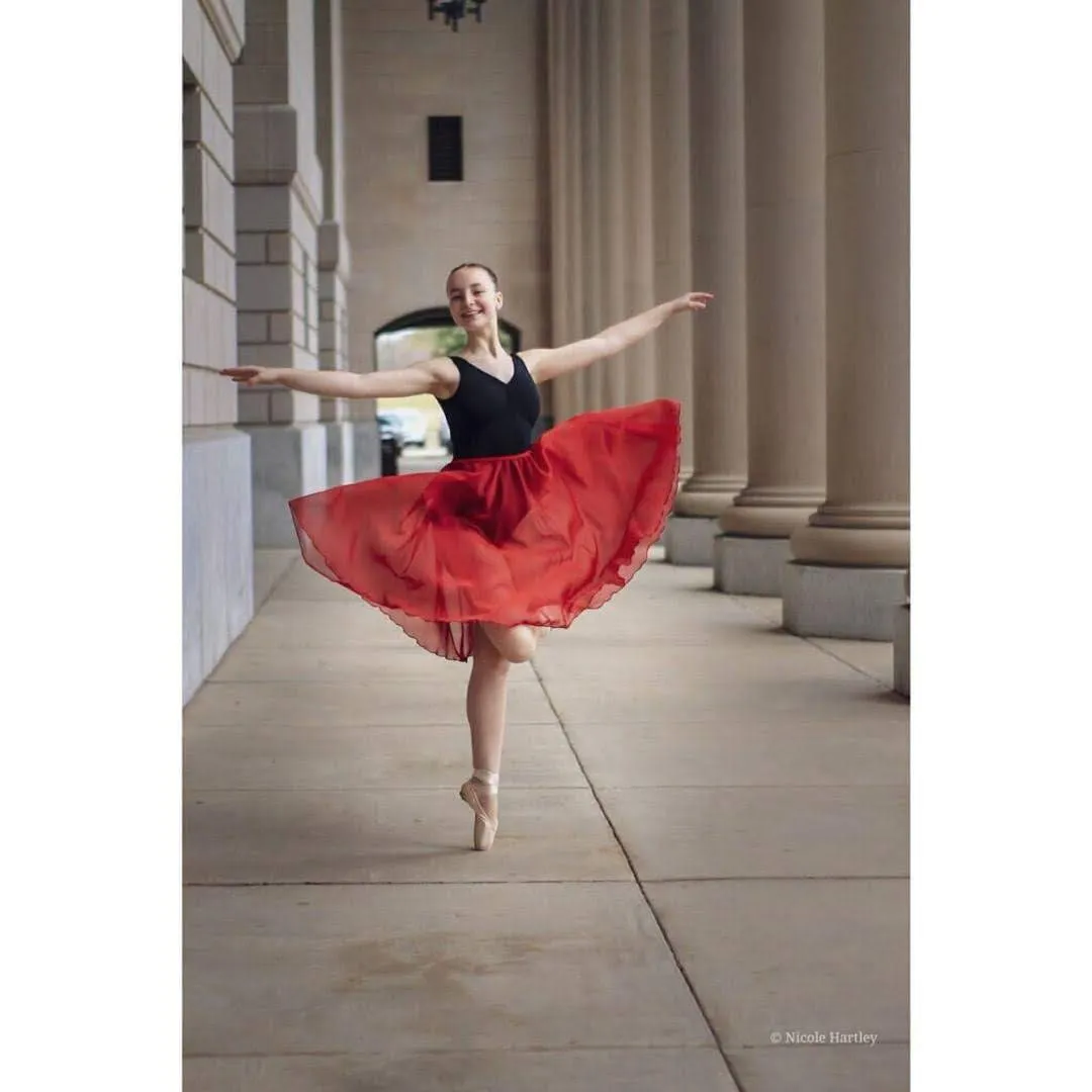 【Wine Red Iridescent  Chiffon】Rehearsal long flowy skirt