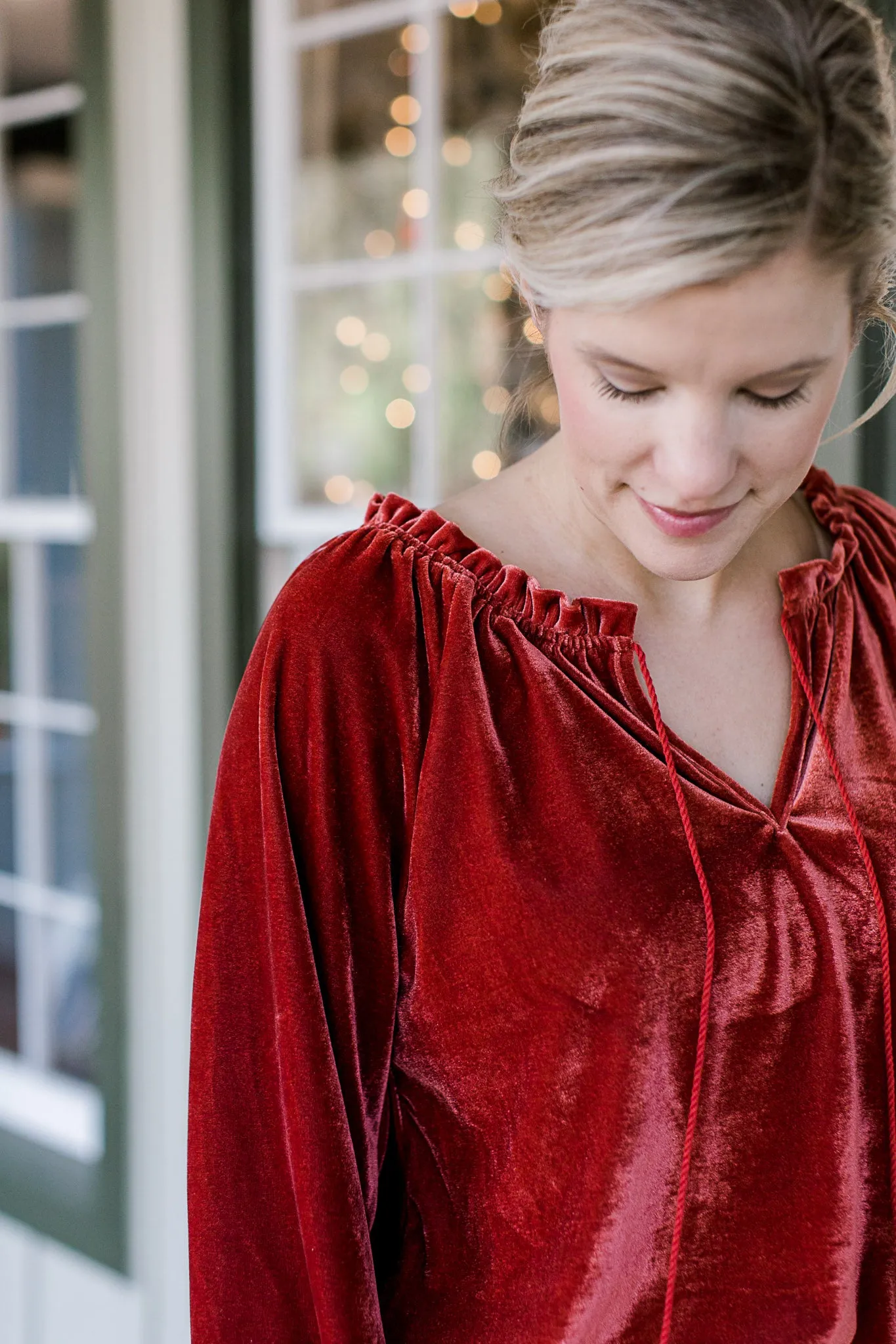 X Rust Velvet Top