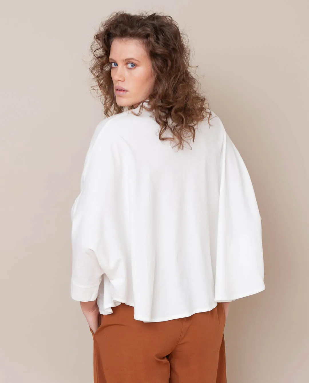 Ximena-May Organic Cotton & Linen Top In Off White