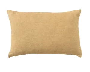 Yellow stonewashed linen lumbar pillow