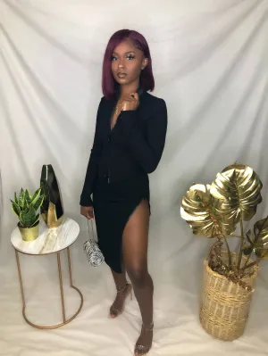 Zip Me Up Skirt Set - Black